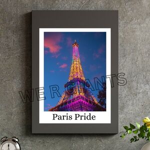 Paris Pride Print 11x17 Trendy Wall Art Pride in Paris Eiffel FRAMED by Navarro